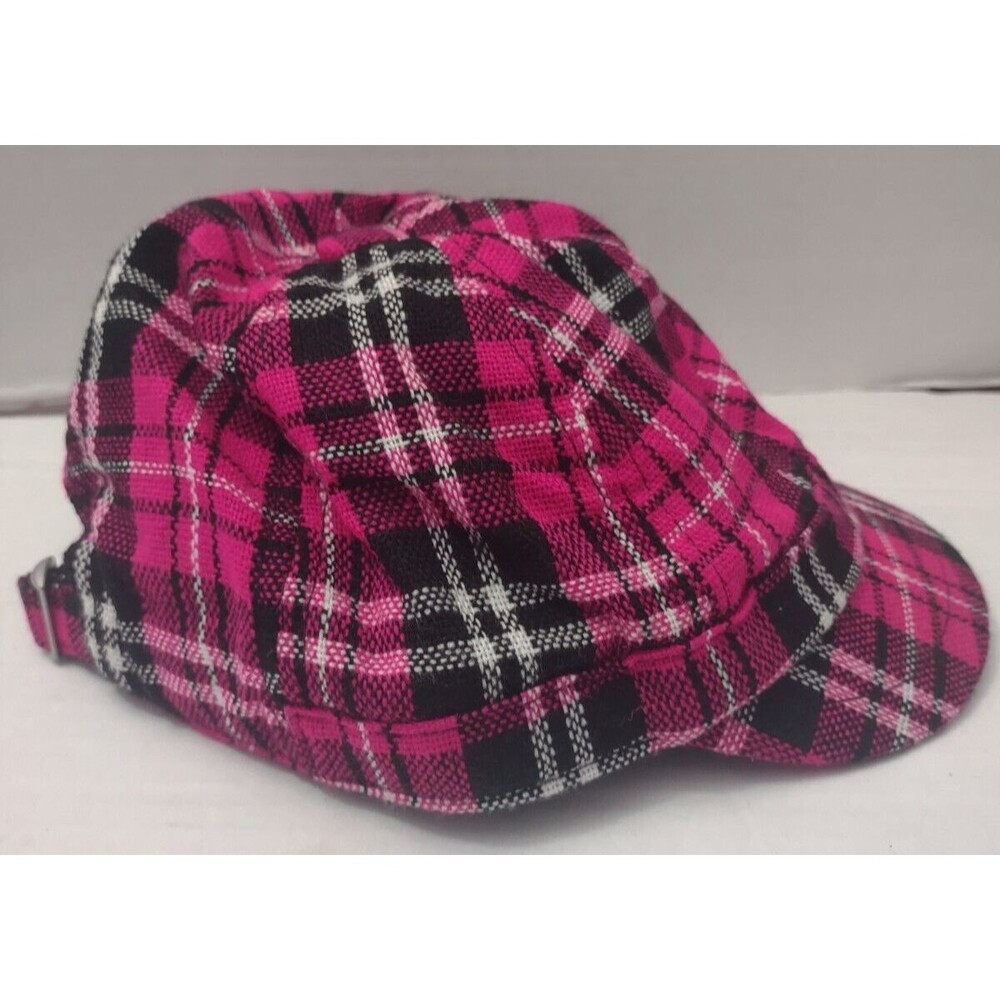Disney Parks Women's Cap Plaid Pink Newsboy Hat Embellished Mickey Head - Picture 4 of 7